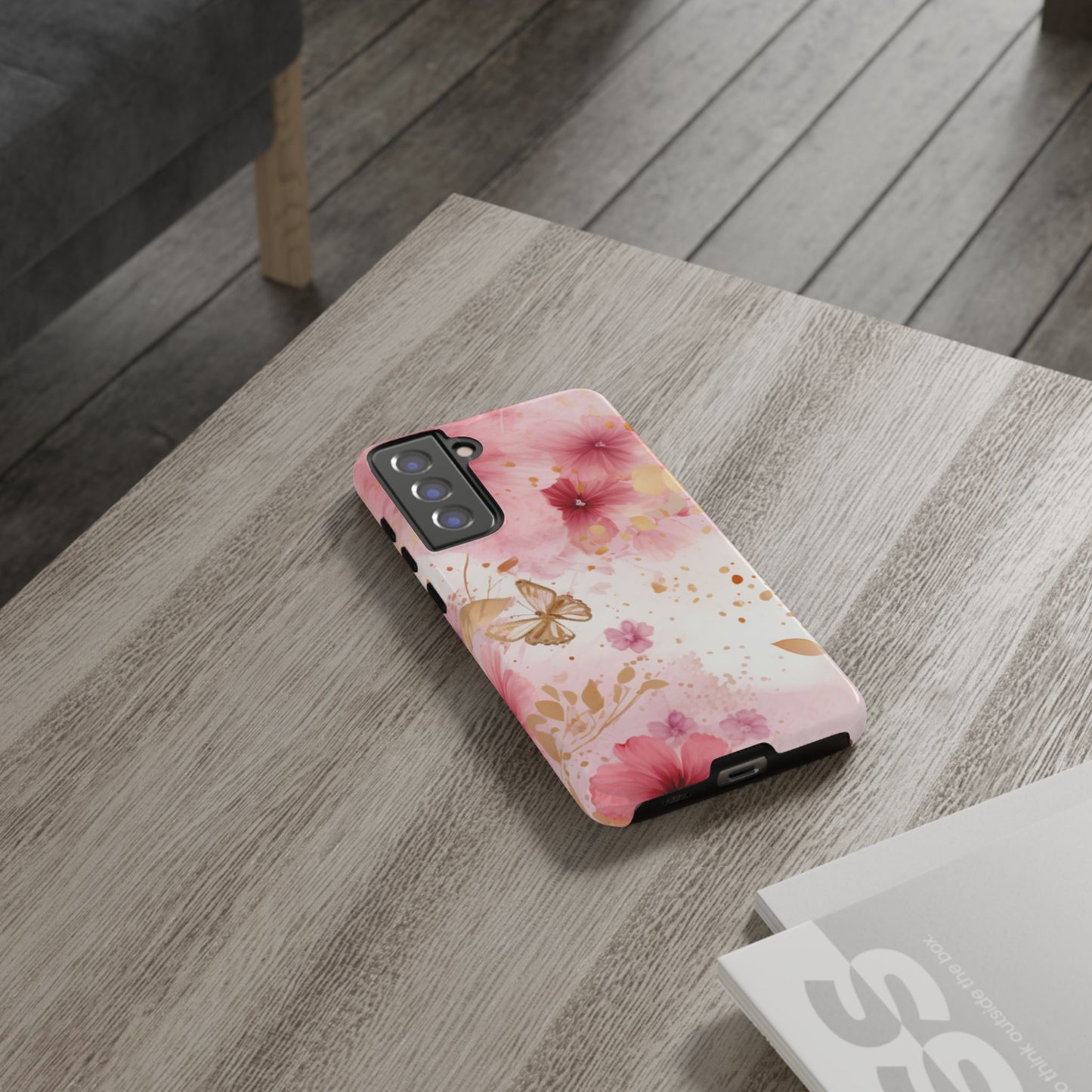 Blush Pink Floral Butterfly - Samsung Galaxy Case