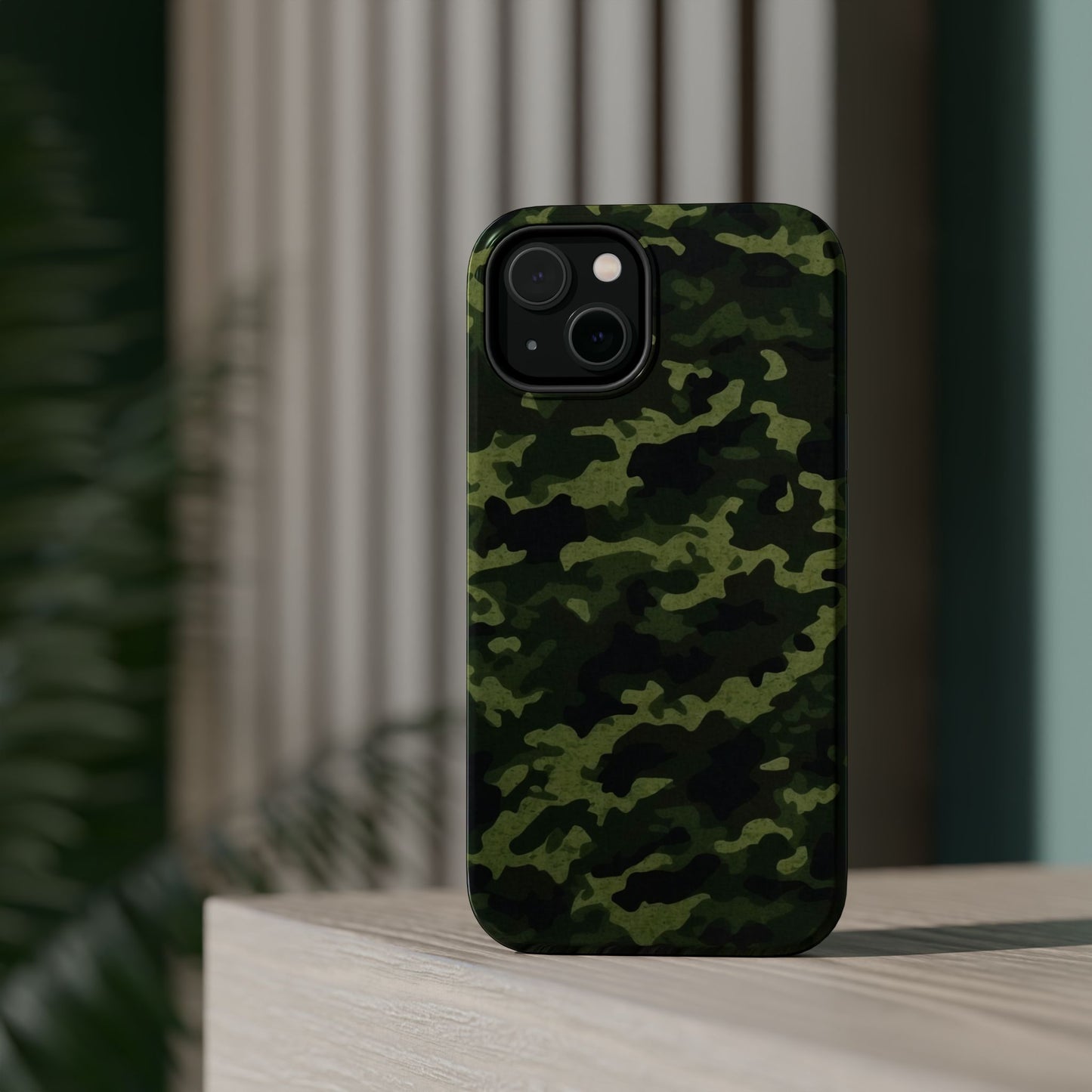 Dark Green Camouflage – MagSafe iPhone Case, Slim and Drop-Resistant