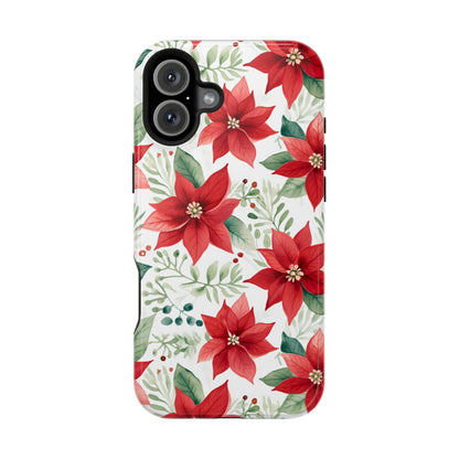 Festive Poinsettia Holiday Pattern – MagSafe iPhone Series Case