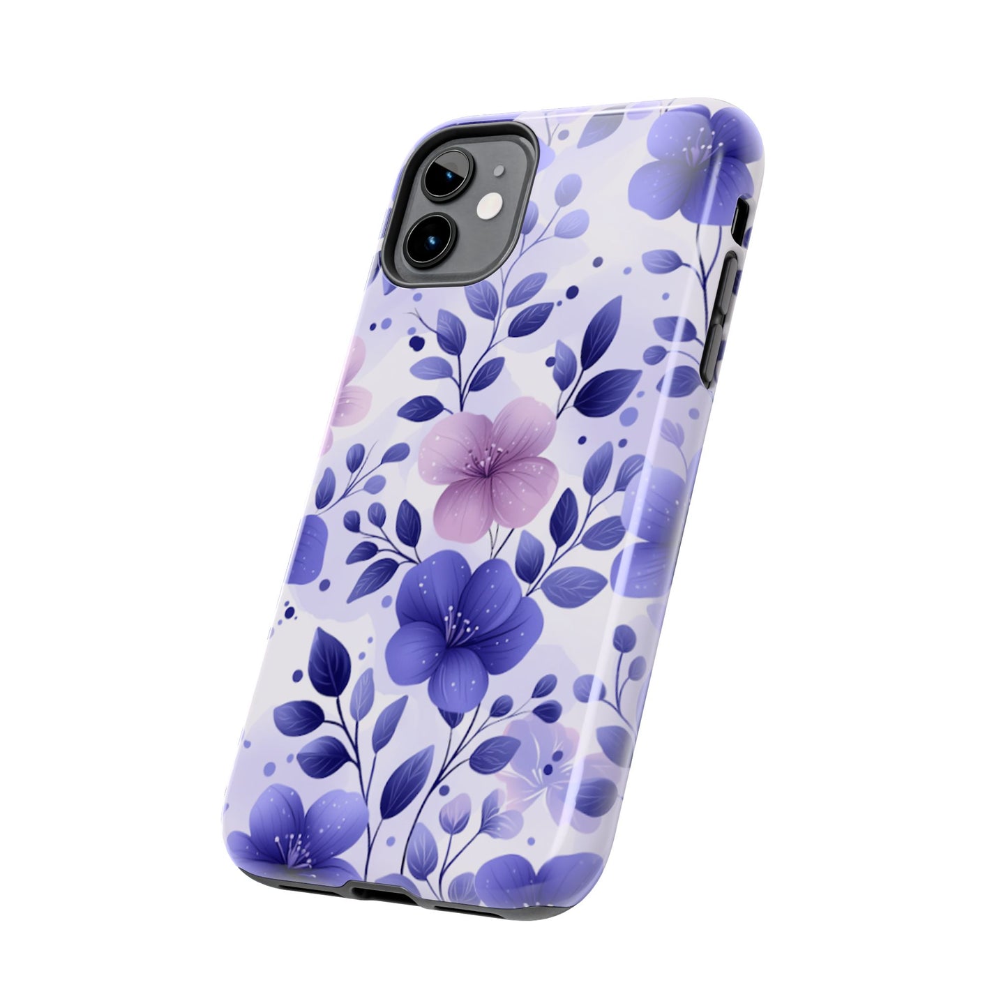 Purple Floral iPhone Case – Durable Protection with Elegant Flower Design - BOGO Cases