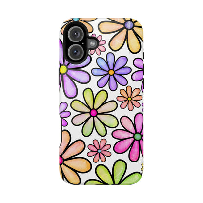 Pastel Daisy Dream MagSafe iPhone Case – Slim Profile, Glossy Finish