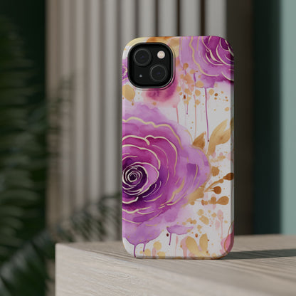 Radiant Purple & Gold Floral - MagSafe iPhone Series Case