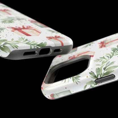 Watercolor Holiday Gifts & Greenery - MagSafe iPhone Series Case