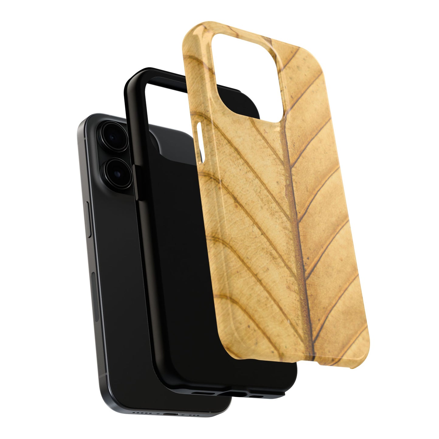 Golden Leaf Texture iPhone Case – Minimal Nature Design