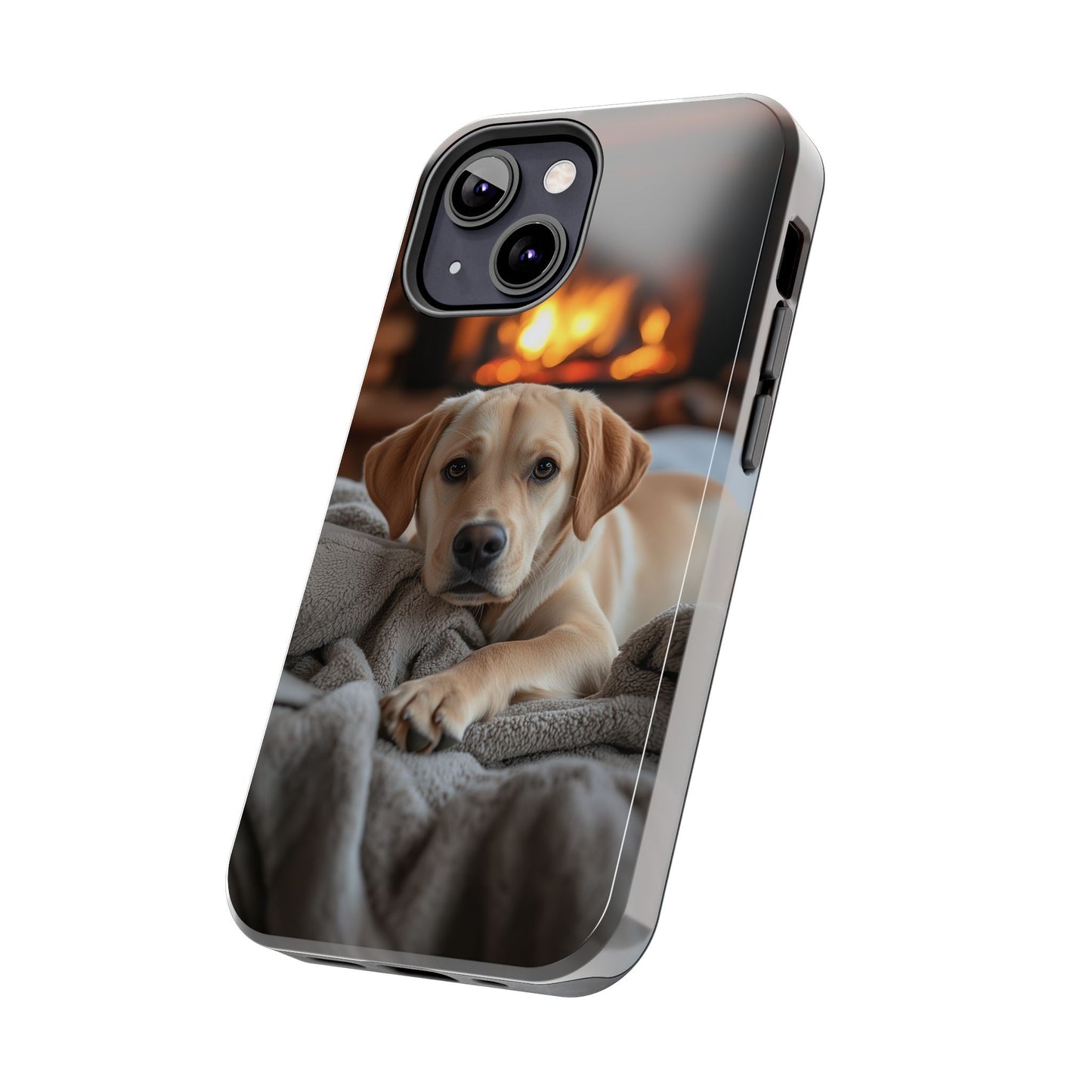 Cozy Golden Retriever by the Fireplace - iPhone Series Case