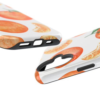 Tangerine Dreams Tough MagSafe iPhone Case – Watercolor Orange Design, Shockproof Dual Protection