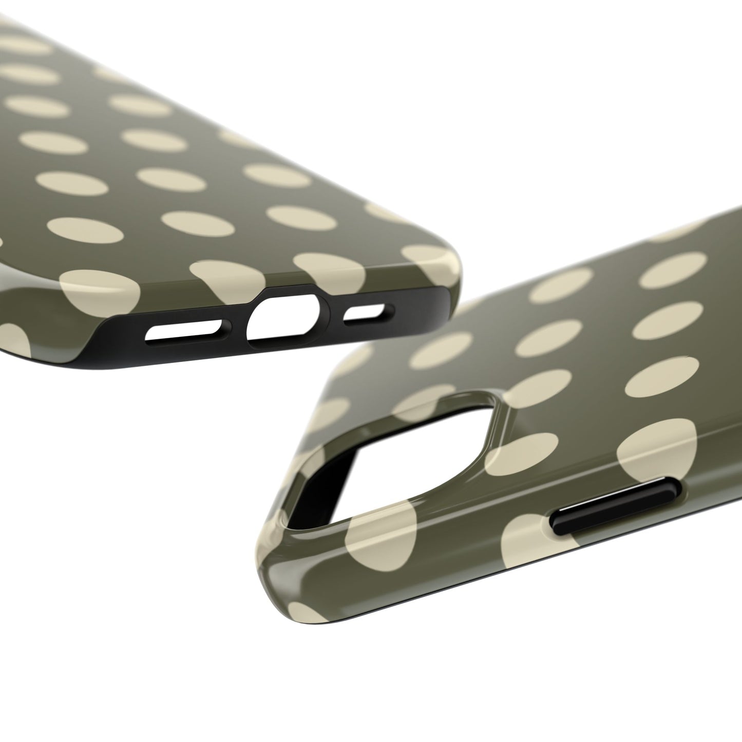 Vintage Green & Cream Polka Dots – iPhone Case