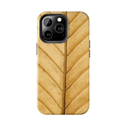 Golden Leaf Texture iPhone Case – Minimal Nature Design