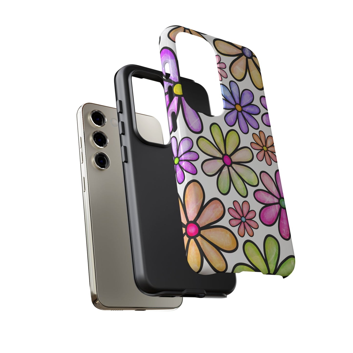 Pastel Daisy Dream Samsung Galaxy Case – Slim Profile, Glossy Finish