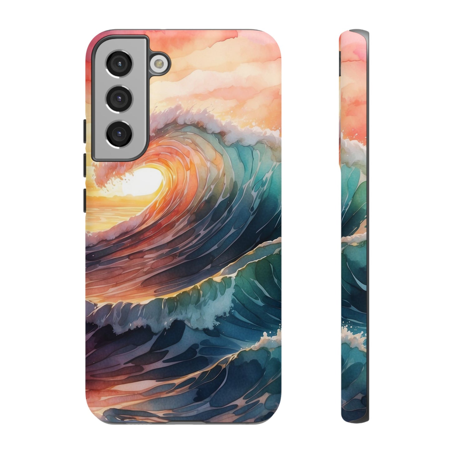 Ocean Sunrise Wave Samsung Galaxy Case – Vibrant Watercolor Wave Design