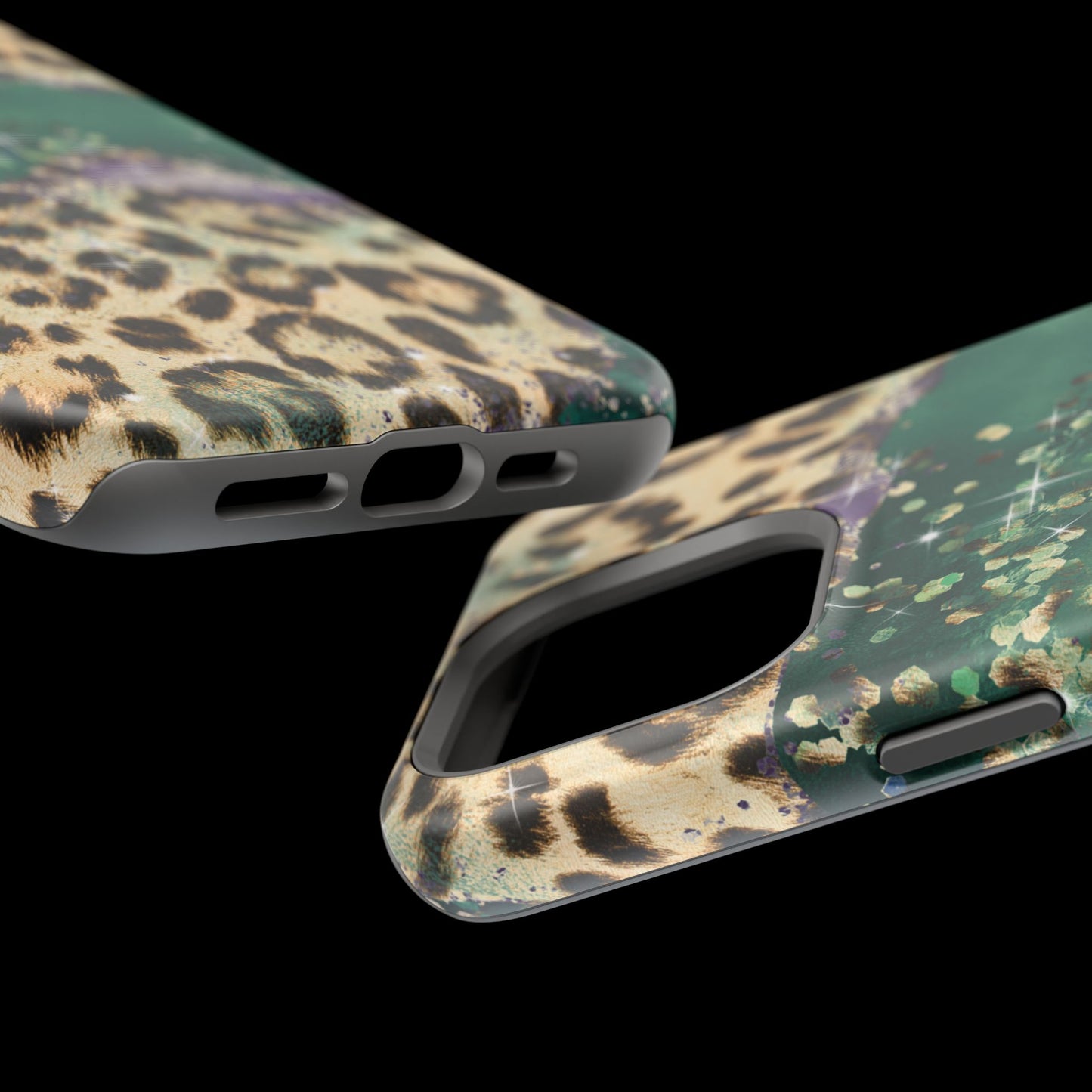 Emerald Glitter Leopard Print - MagSafe iPhone Series Case