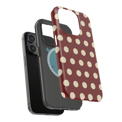 Classic Red & Cream Polka Dots - MagSafe iPhone Case