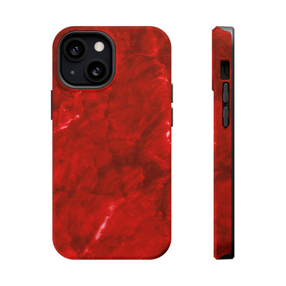 Bold Red Marble MagSafe iPhone Case – Luxe Design Meets Magnetic Precision