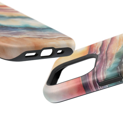 Sunset Waves MagSafe iPhone Case – Vibrant Watercolor Design