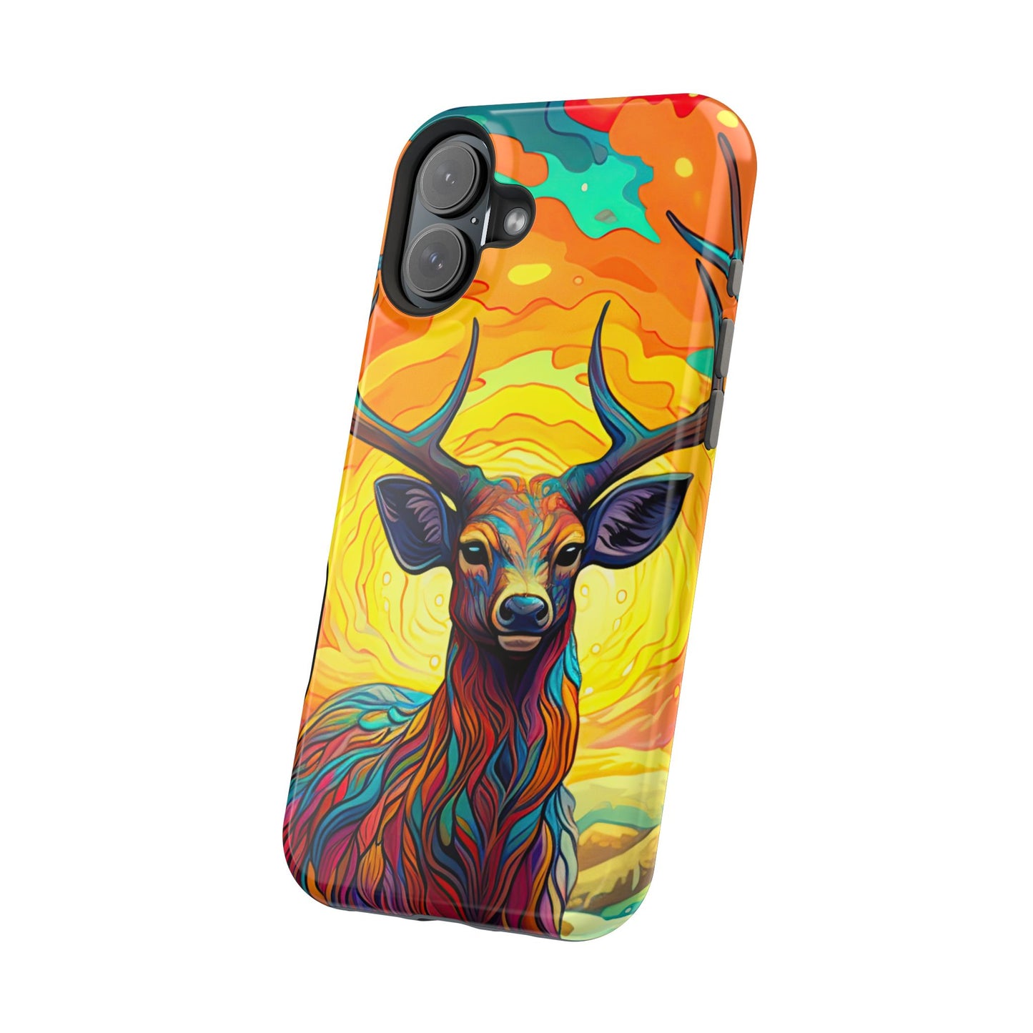 Vibrant Stag in Bloom – MagSafe iPhone Case