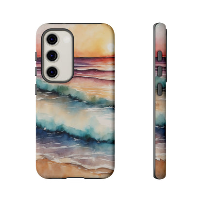 Sunset Waves Samsung Galaxy Case – Vibrant Watercolor Design