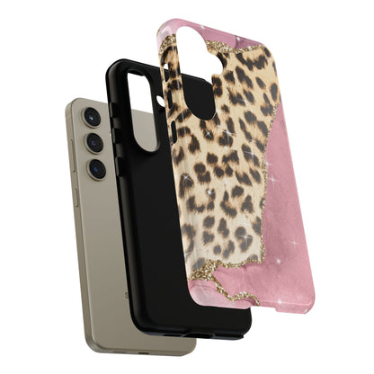 Pink Glam Leopard - Samsung Galaxy Series Case with Glitter Accents