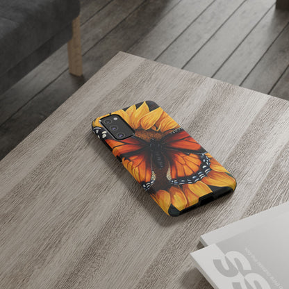 Monarch Butterfly & Sunflower Art – iPhone Case