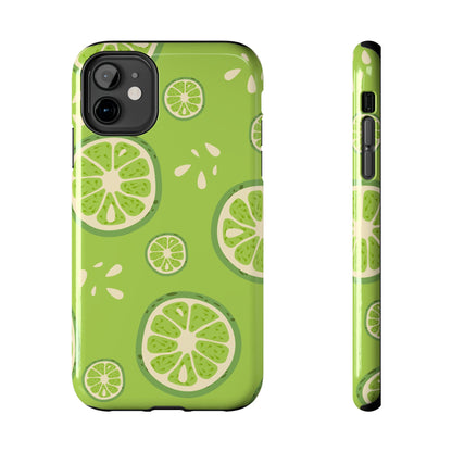 Zesty Lime Splash Tough iPhone Case – Fresh Citrus Design, Dual - Layer Protection - BOGO Cases