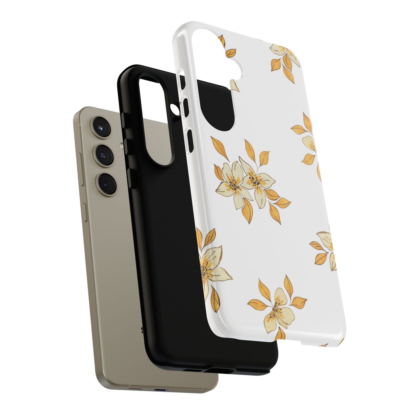 Delicate Yellow Blossom Samsung Galaxy Case – Minimalist Floral Design with Matte Finish