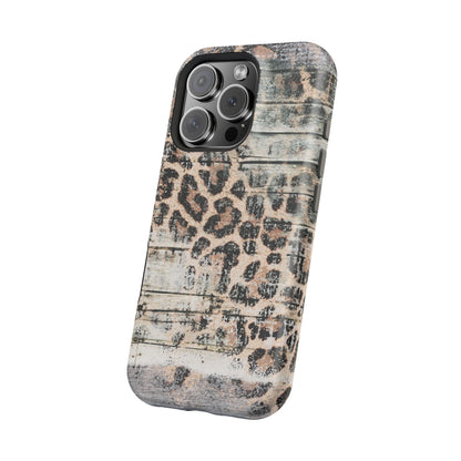 Rustic Leopard Wood Print - MagSafe iPhone Series Case