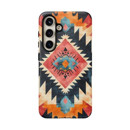 Bold Aztec Pattern Tough Samsung Galaxy Case – Vibrant Geometric Design, Dual-Layer Protection