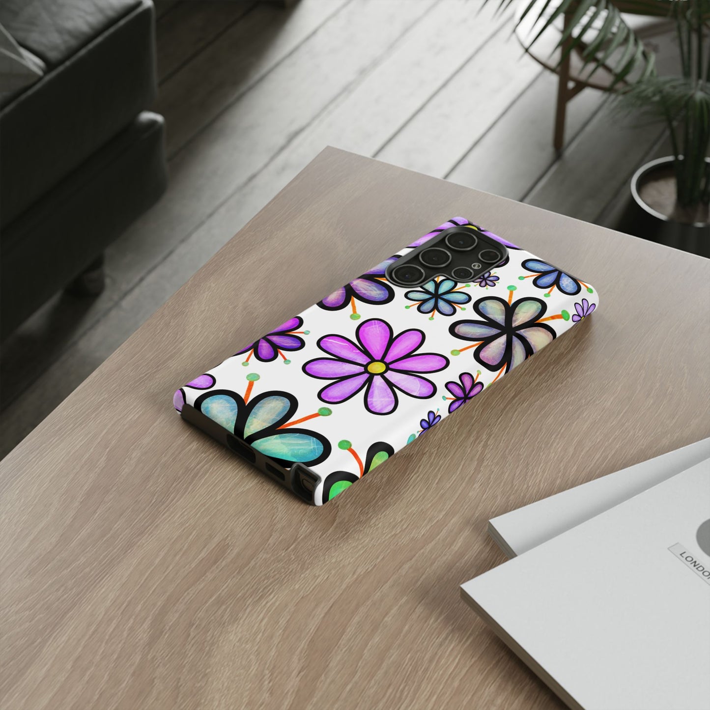 Whimsical Lavender Floral Samsung Galaxy Case – Ultra-Slim, High-Gloss Finish