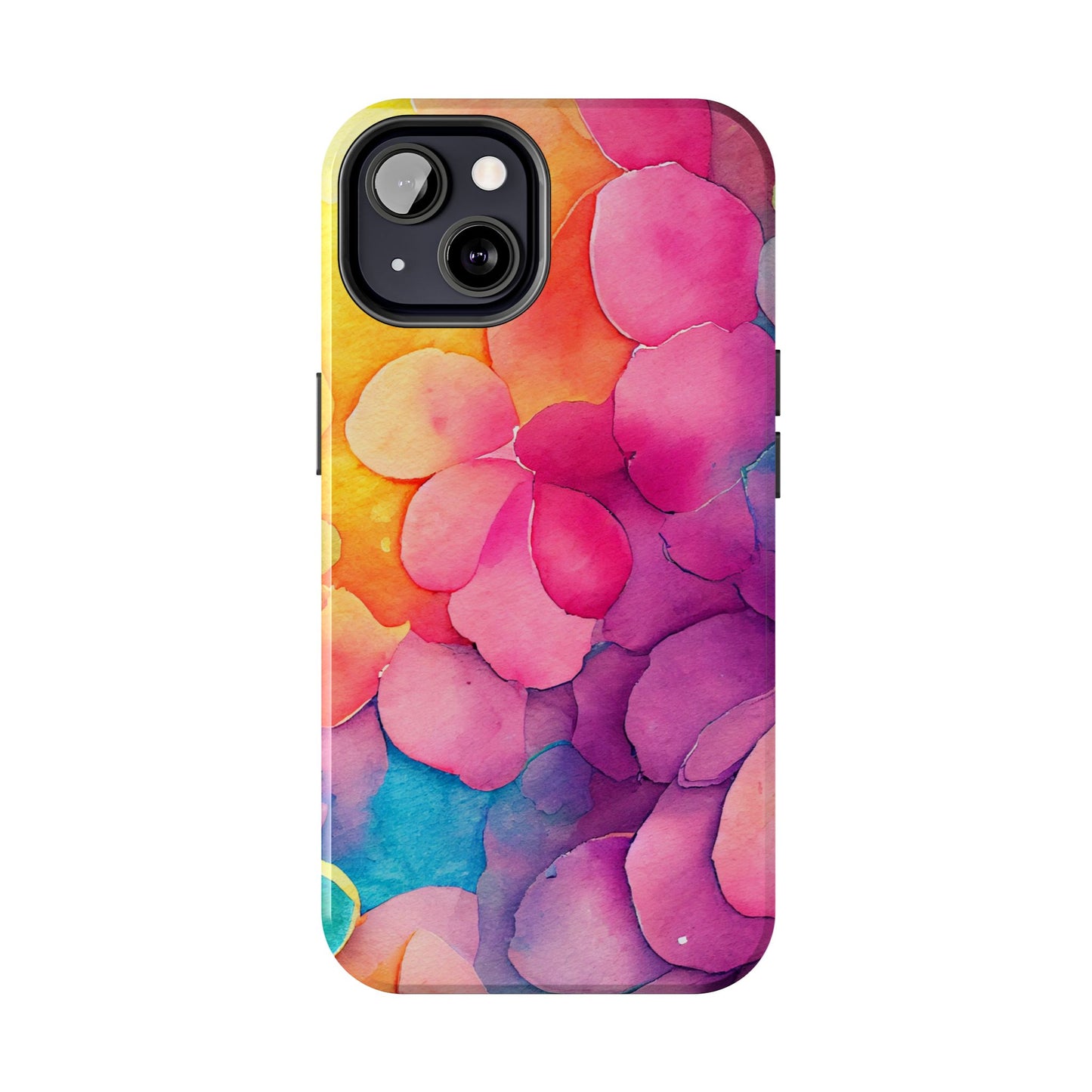 Sunset Petals Watercolor iPhone Case – Slim Design, Glossy Finish