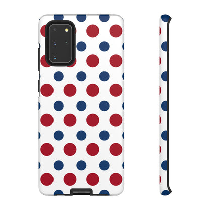 Patriotic Navy, White, and Red Polka Dot Samsung Galaxy Case