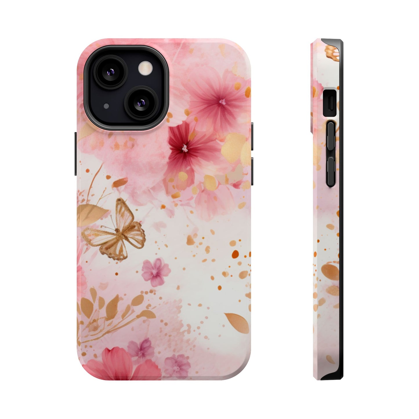 Blush Pink Floral Butterfly - MagSafe iPhone Case