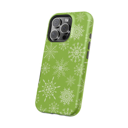 Green Snowflake Pattern – MagSafe iPhone Series Case