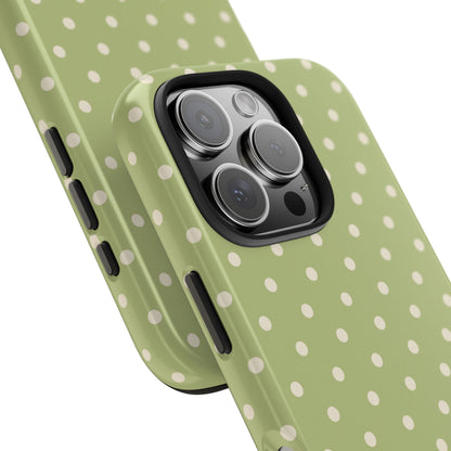 Sage Green Polka Dots – iPhone Case