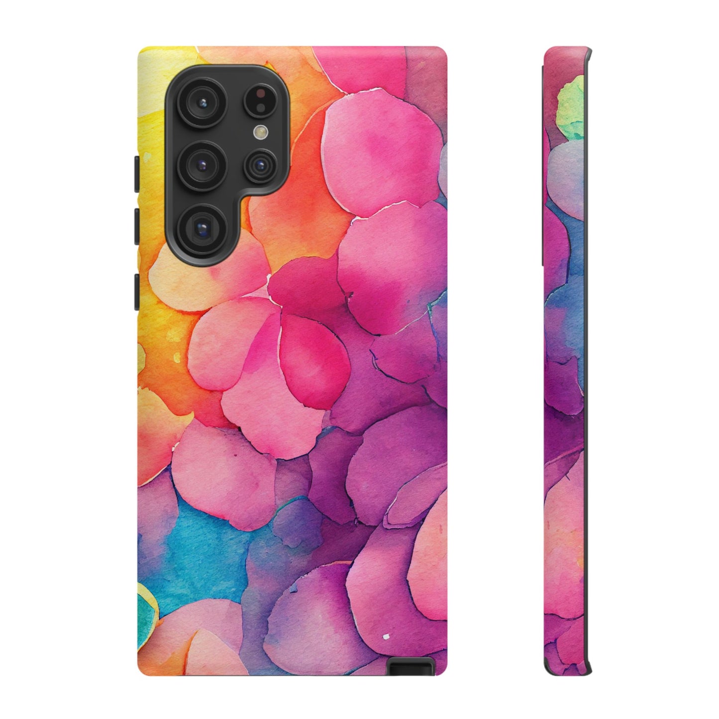 Sunset Petals Watercolor Samsung Galaxy Case – Slim Design, Glossy Finish