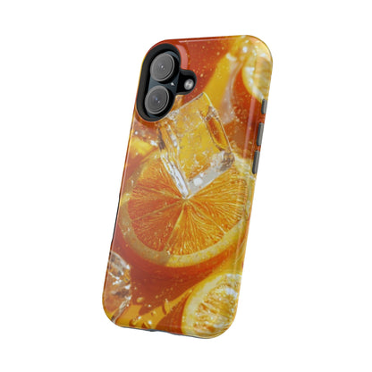 Citrus Orange Splash MagSafe iPhone Case – Dual-Layer Tough Protection, Vibrant Summer Design