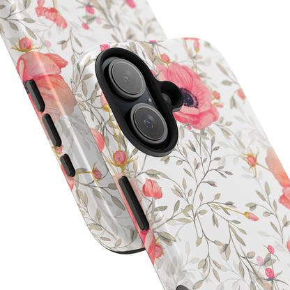 Pink Floral Watercolor iPhone Case – Feminine Poppy Blossom Design