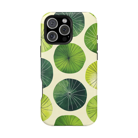 Watercolor Lily Pads MagSafe iPhone Case – Shockproof, Matte Finish, Dual-Layer Protection