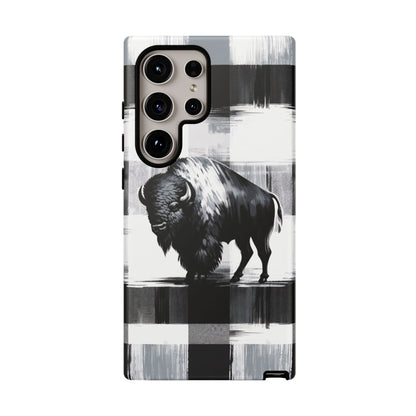 Black White Buffalo Plaid Phone Case!