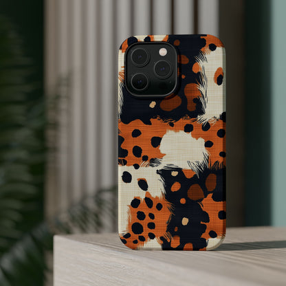 MagSafe iPhone Case: Cheetah Plaid – Brown & Black Pattern