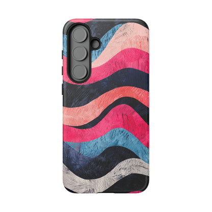 Abstract Wave Pattern Samsung Galaxy Case – Shockproof, Matte Finish, Dual-Layer Protection