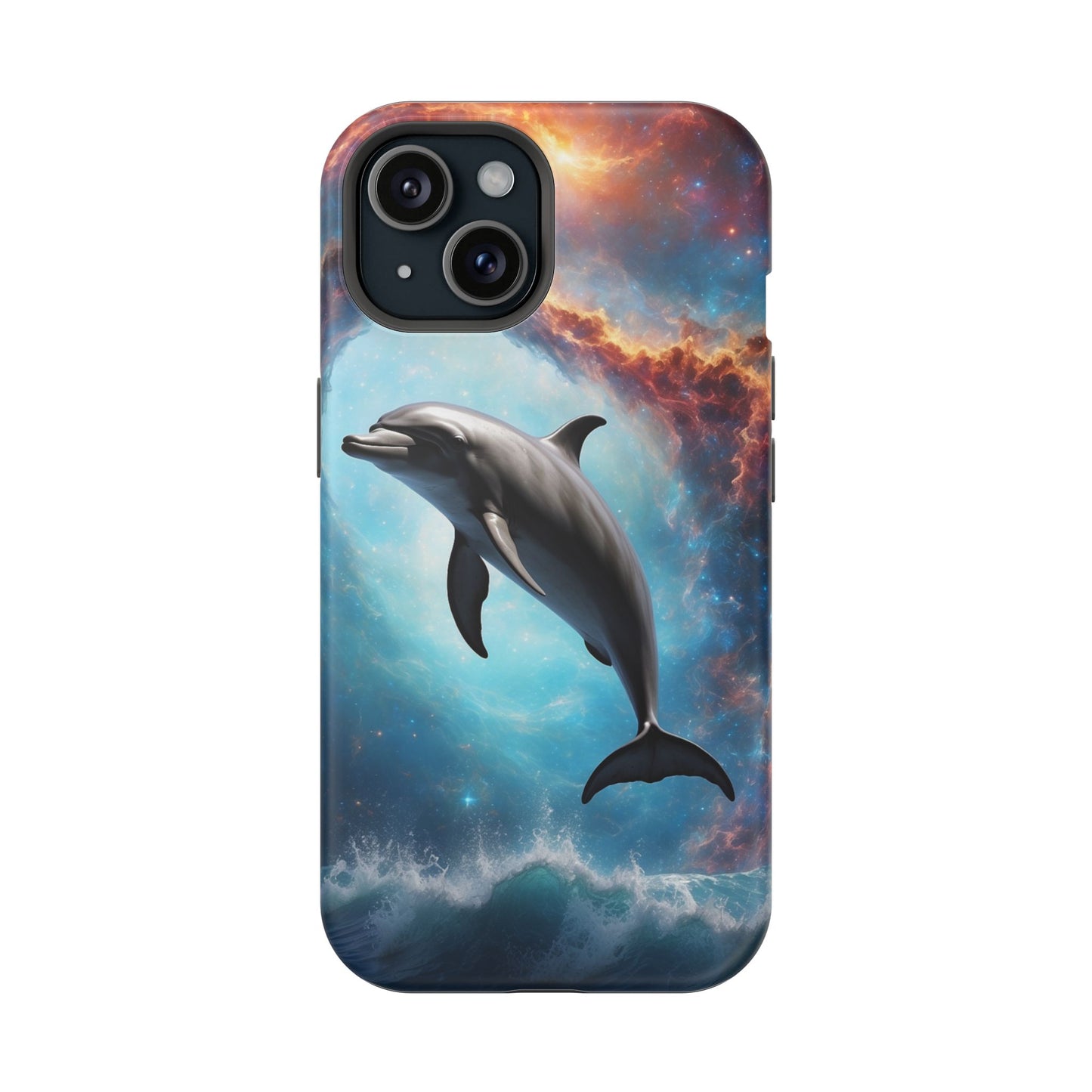 Cosmic Dolphin Space Vibes - MagSafe-Compatible Case