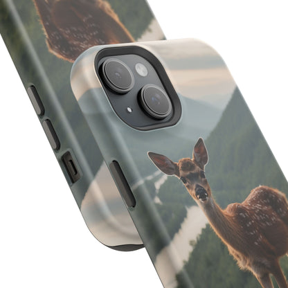 Majestic Fawn Overlooking Mountain Vista MagSafe iPhone Case