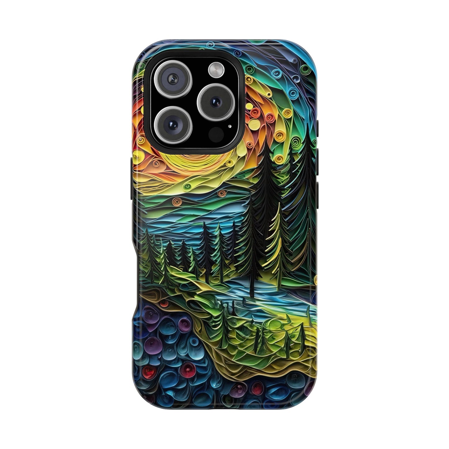 Radiant Forest Sunset MagSafe iPhone Case – Artistic Landscape Design