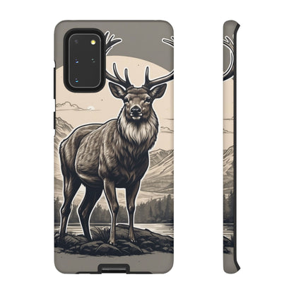 Monochrome Majesty – Regal Stag Samsung Galaxy Phone Case