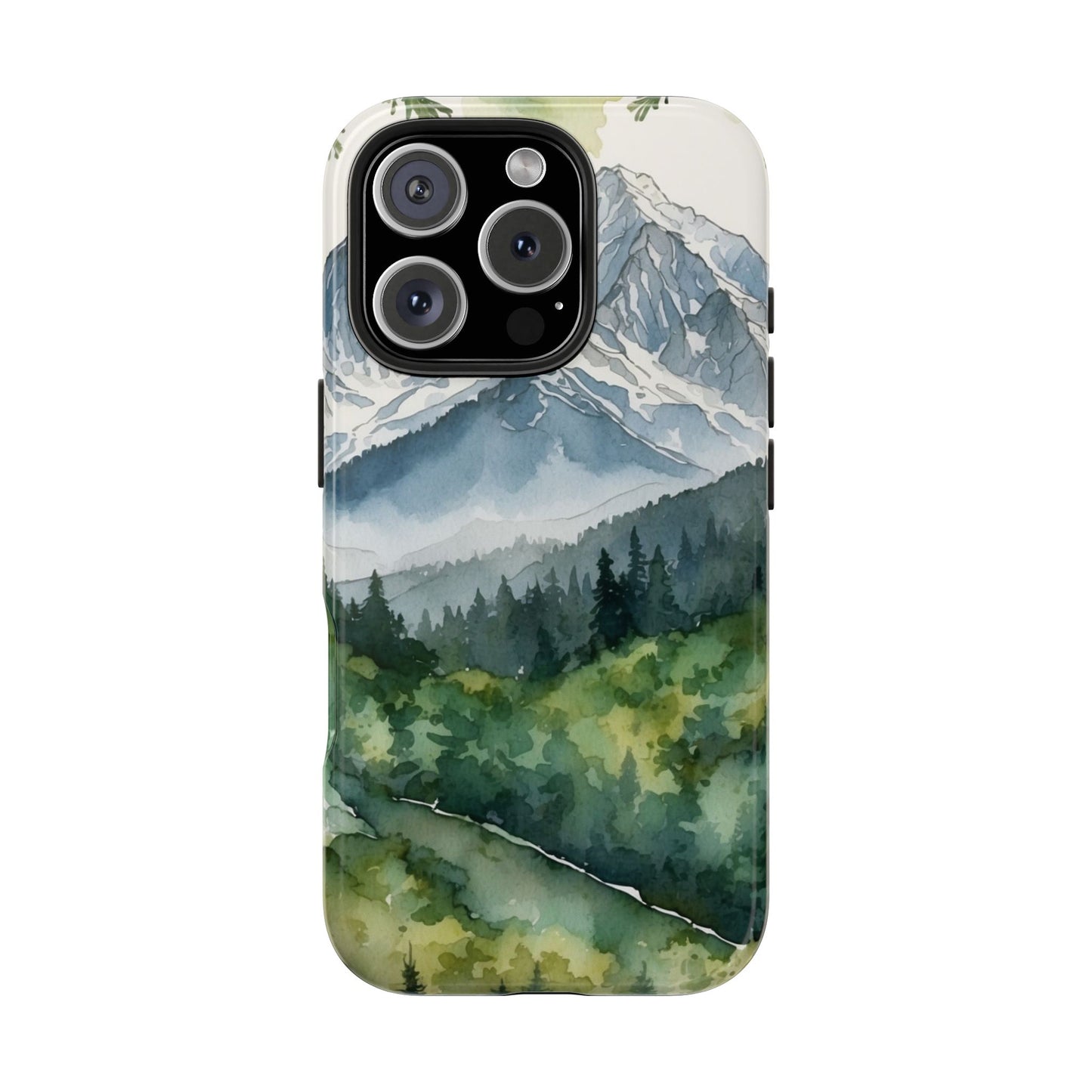 Watercolor Alpine Mountainscape - iPhone Case