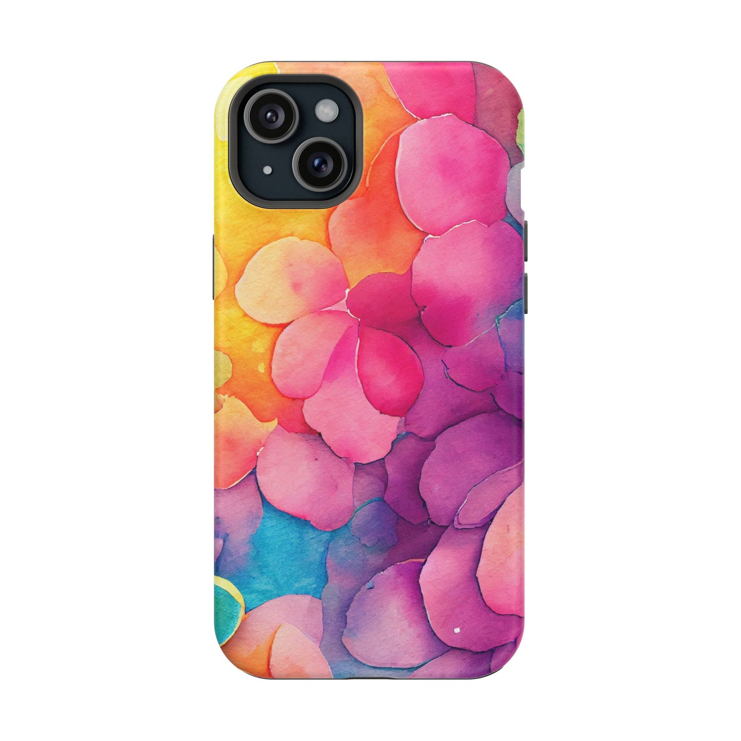 Sunset Petals Watercolor MagSafe iPhone Case – Slim Design, Glossy Finish