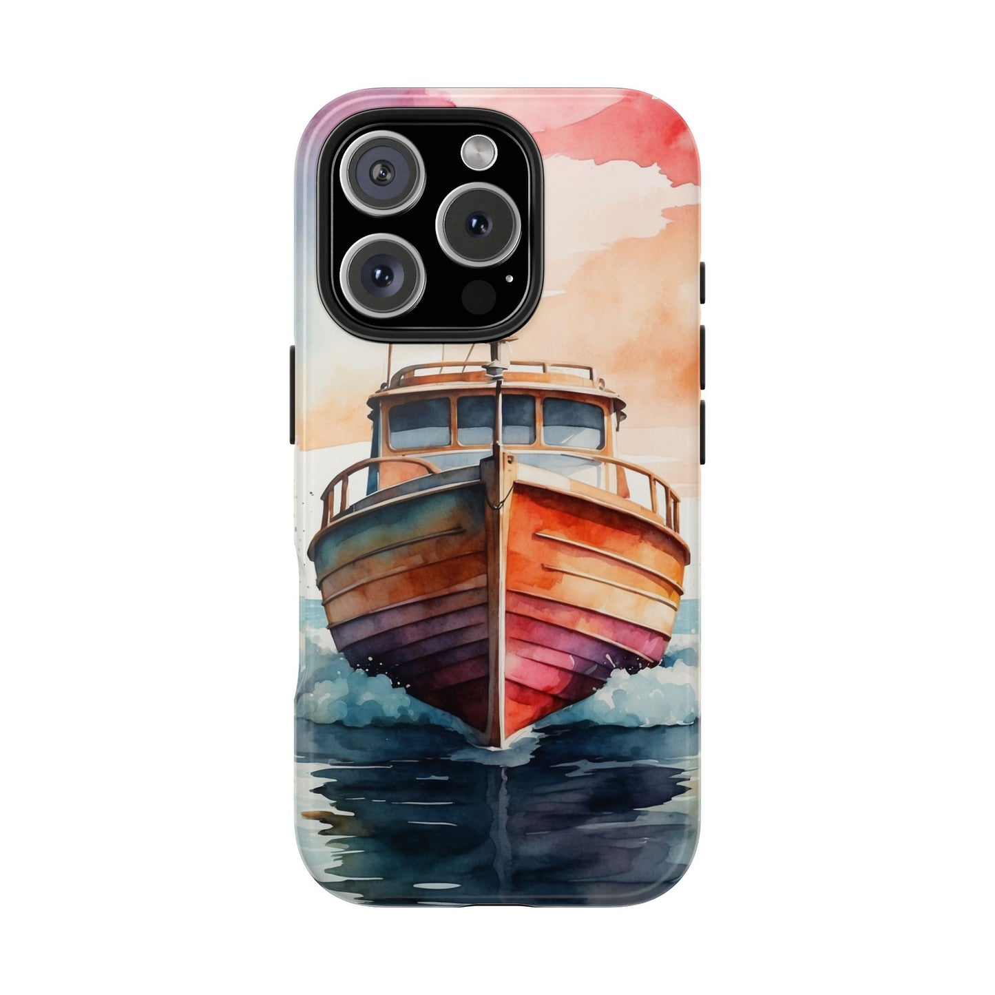 Sunset Sail Watercolor Boat – iPhone Series Case