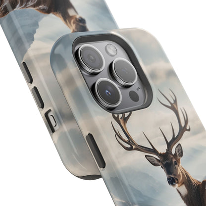 Alpine Majesty: Stag in Snow – MagSafe iPhone Case