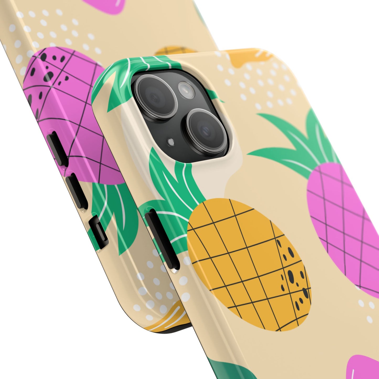 Tropical Pop iPhone Case – Fun Pineapple & Lemon Design with Vibrant Summery Colors