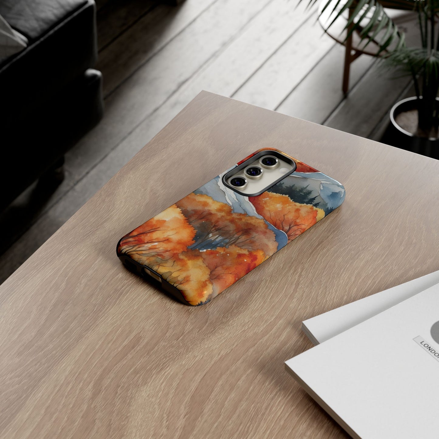 Autumn Mountain Forest Watercolor - Samsung Galaxy Case