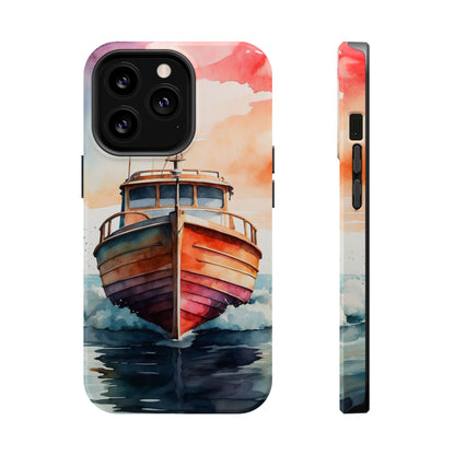 Sunset Sail Watercolor Boat –  MagSafe iPhone Series Case